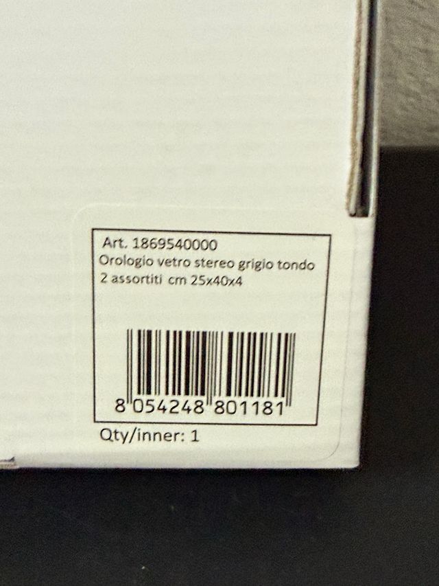 Orologio stile stereo in vetro