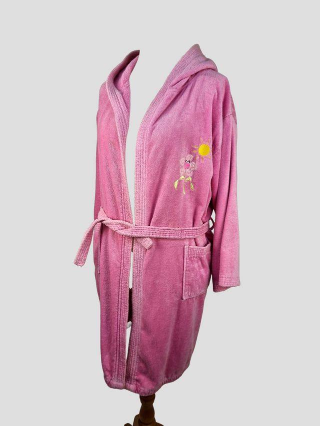 Precioso Albornoz Rosa Vintage Toalla-Tercipelo