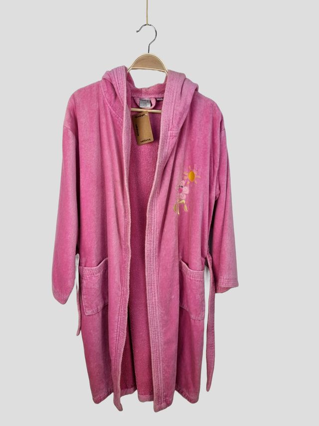 Precioso Albornoz Rosa Vintage Toalla-Tercipelo