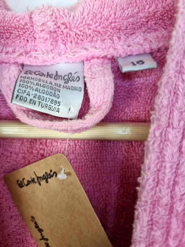 Precioso Albornoz Rosa Vintage Toalla-Tercipelo