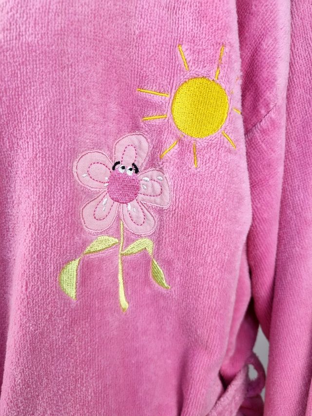 Precioso Albornoz Rosa Vintage Toalla-Tercipelo