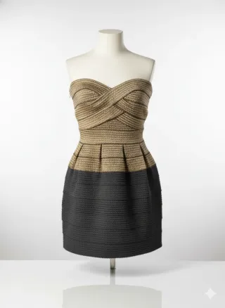 Vestido de fiesta dorado y negro