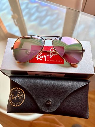 Gafas Ray-Ban Aviador Rosas y Doradas ORIGINALES