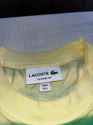 Camiseta Lacoste Rayas Verde y Amarillo