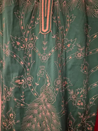 Vestido verde bordado talla XL