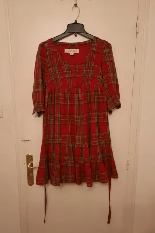 Vestido cuadros rojo Casual Sfera talla M