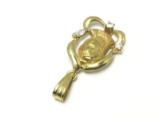 colgante oro 18k con piedra con circonita