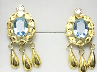 pendientes oro 18k con piedra con circonita