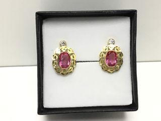pendientes oro 18k con piedra con circonita