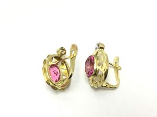 pendientes oro 18k con piedra con circonita