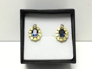 pendientes oro 18k con piedra con circonita