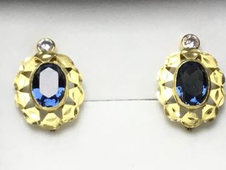 pendientes oro 18k con piedra con circonita
