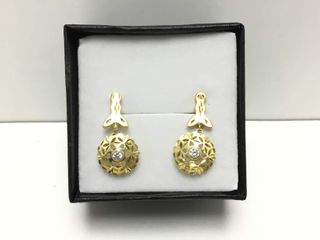 pendientes oro 18k con piedra con circonita