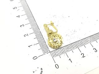 pendientes oro 18k con piedra con circonita