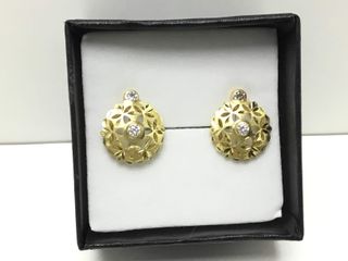 pendientes oro 18k con piedra con circonita