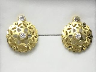 pendientes oro 18k con piedra con circonita