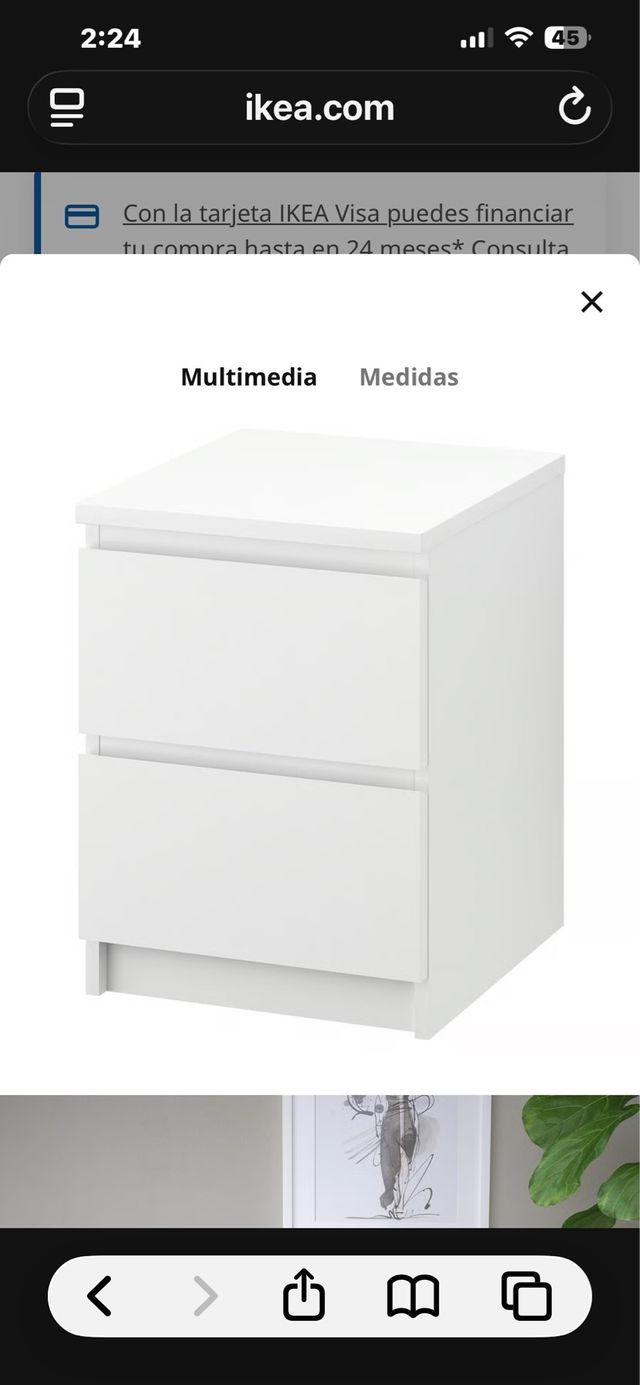 Cómoda MALM 2 cajones Ikea
