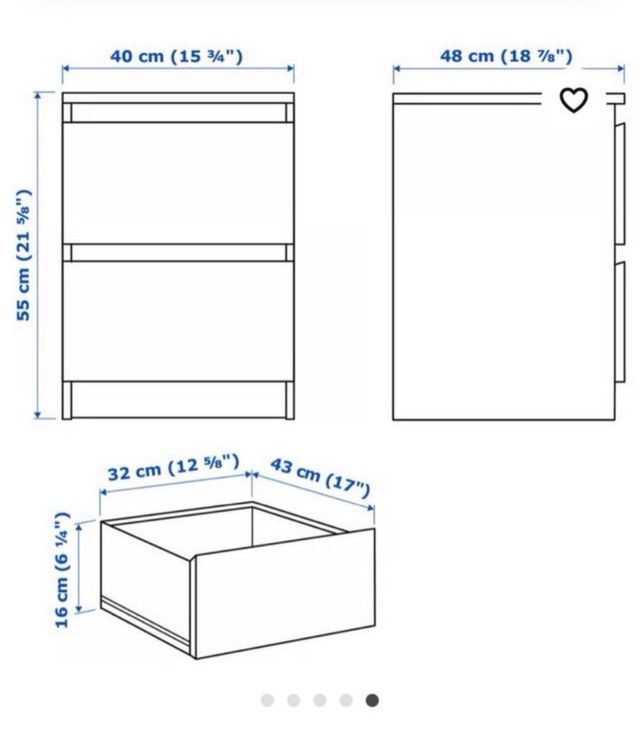 Cómoda MALM 2 cajones Ikea