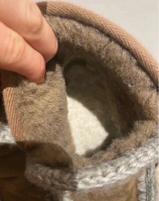 Botas Mou pelo suela goma beige/marrón