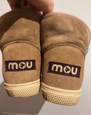 Botas Mou pelo suela goma beige/marrón