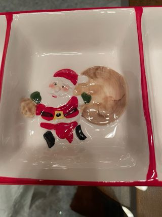 vassoio Natale Ceramica Alberi Babbo Natale