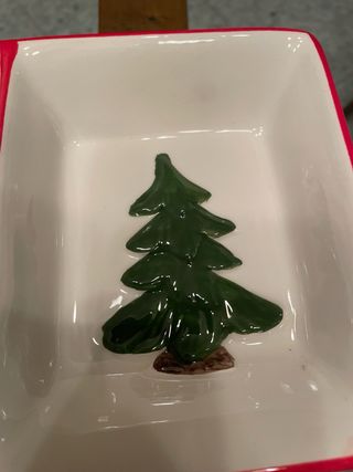 vassoio Natale Ceramica Alberi Babbo Natale