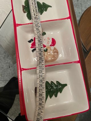 vassoio Natale Ceramica Alberi Babbo Natale