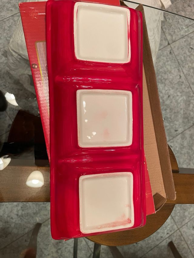 vassoio Natale Ceramica Alberi Babbo Natale