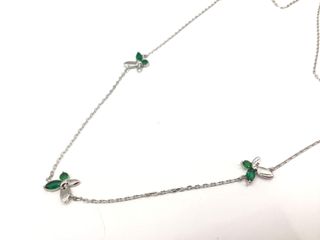 collar plata 925mm con piedra con circonita 21cm