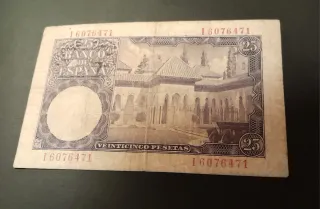 Billete de 25 Pesetas Banco de España año 1954
