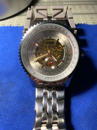 Reloj Jaragar Automático Esqueleto Dorado