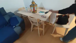 Mueble de salón madera y cristal