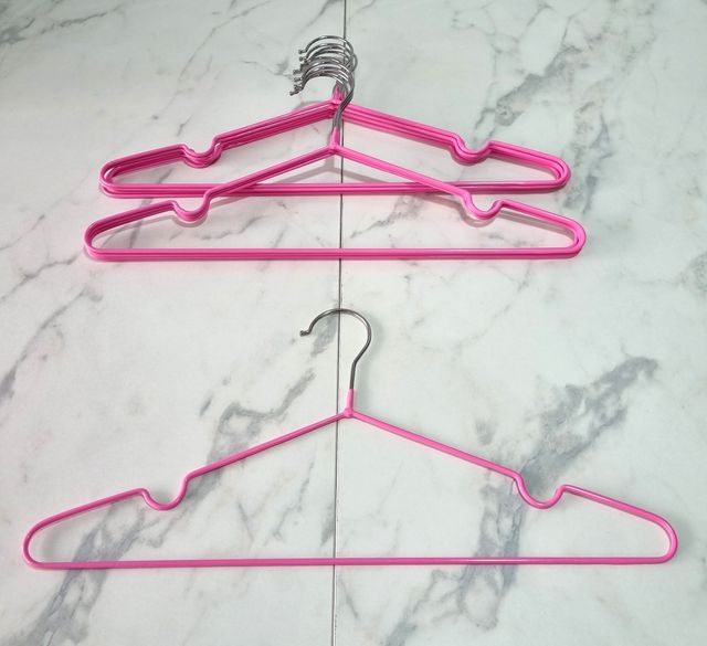 10 Perchas Antideslizantes - Rosa Fluor