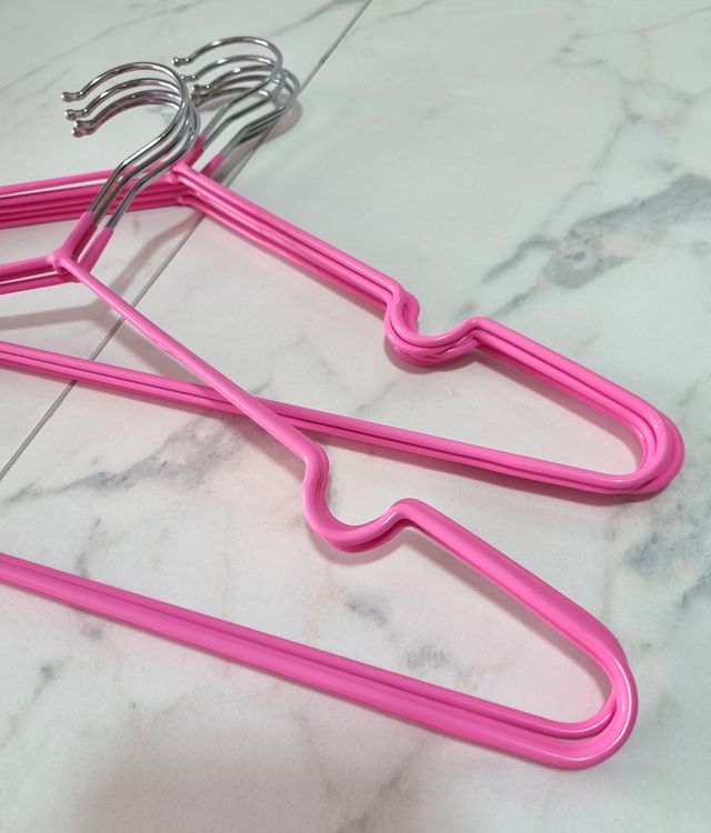 10 Perchas Antideslizantes - Rosa Fluor