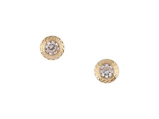 pendientes oro 18k con piedra con circonita