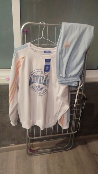Conjunto Adidas Blanco y Rosa Talla M