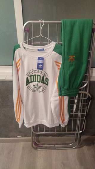 Conjunto Adidas Blanco y Rosa Talla M