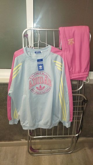 Conjunto Adidas Blanco y Rosa Talla M