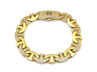 pulsera oro 18k con piedra con circonita