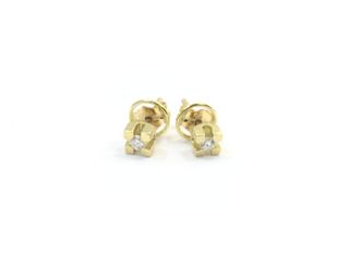 pendientes oro 18k con piedra con diamante
