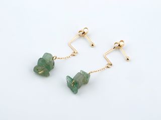 pendientes oro 18k con piedra con cuarzo