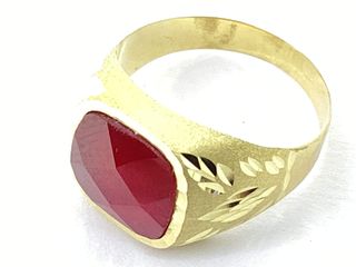 sello oro 18k con piedra con circonita