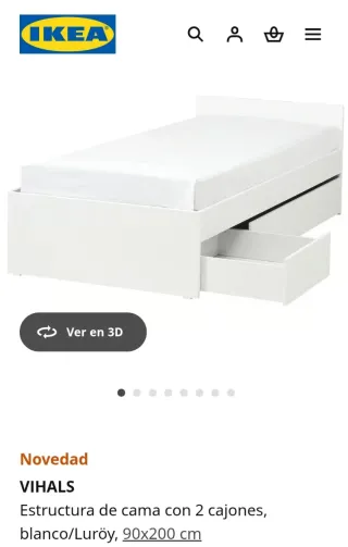 Cama individual con 2 cajones de almacenaje