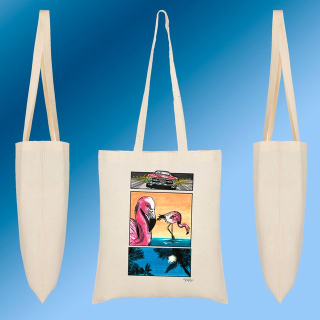 Pink Flamingos. Tote Bags. Design by Teelectrik.