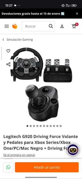 Volante y Pedales Logitech Xbox/PC + silla