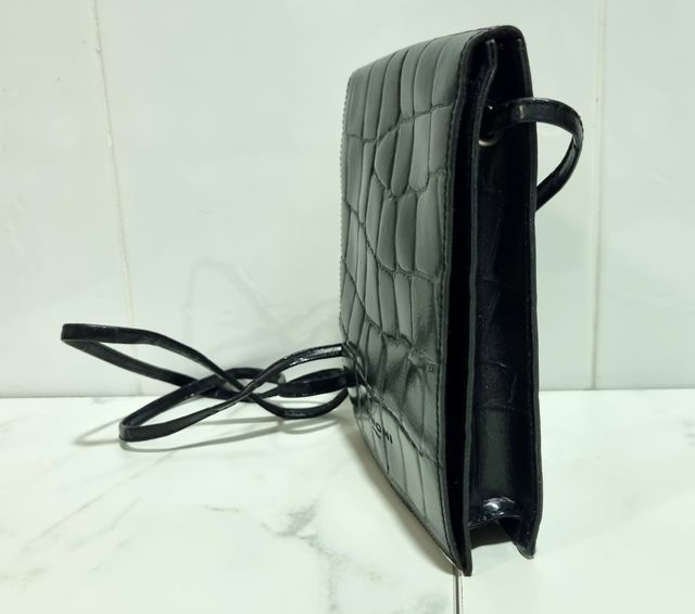 Bolsito de Piel Genuina Vintage - Negro