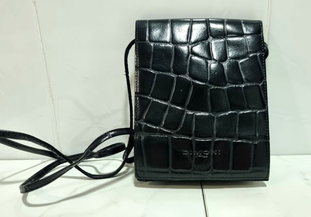 Bolsito de Piel Genuina Vintage - Negro