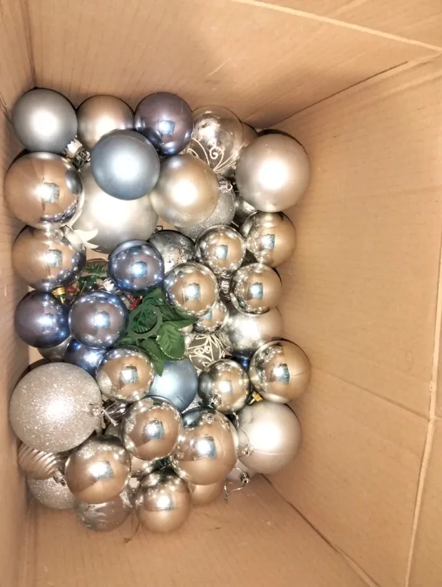 Palline Natale Vintage Grigio Argento