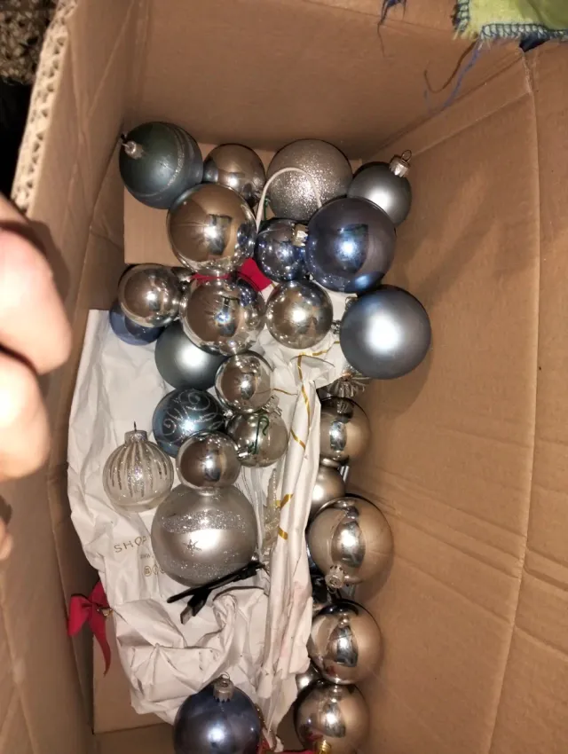 Palline Natale Vintage Grigio Argento