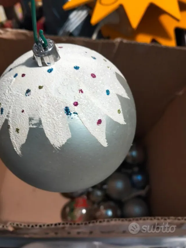 Palline Natale Vintage Grigio Argento